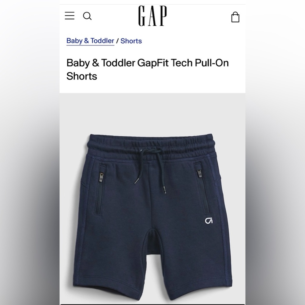 NWT! GAP Baby & Toddler GapFit Tech Pull-On Shorts Navy 3 Years